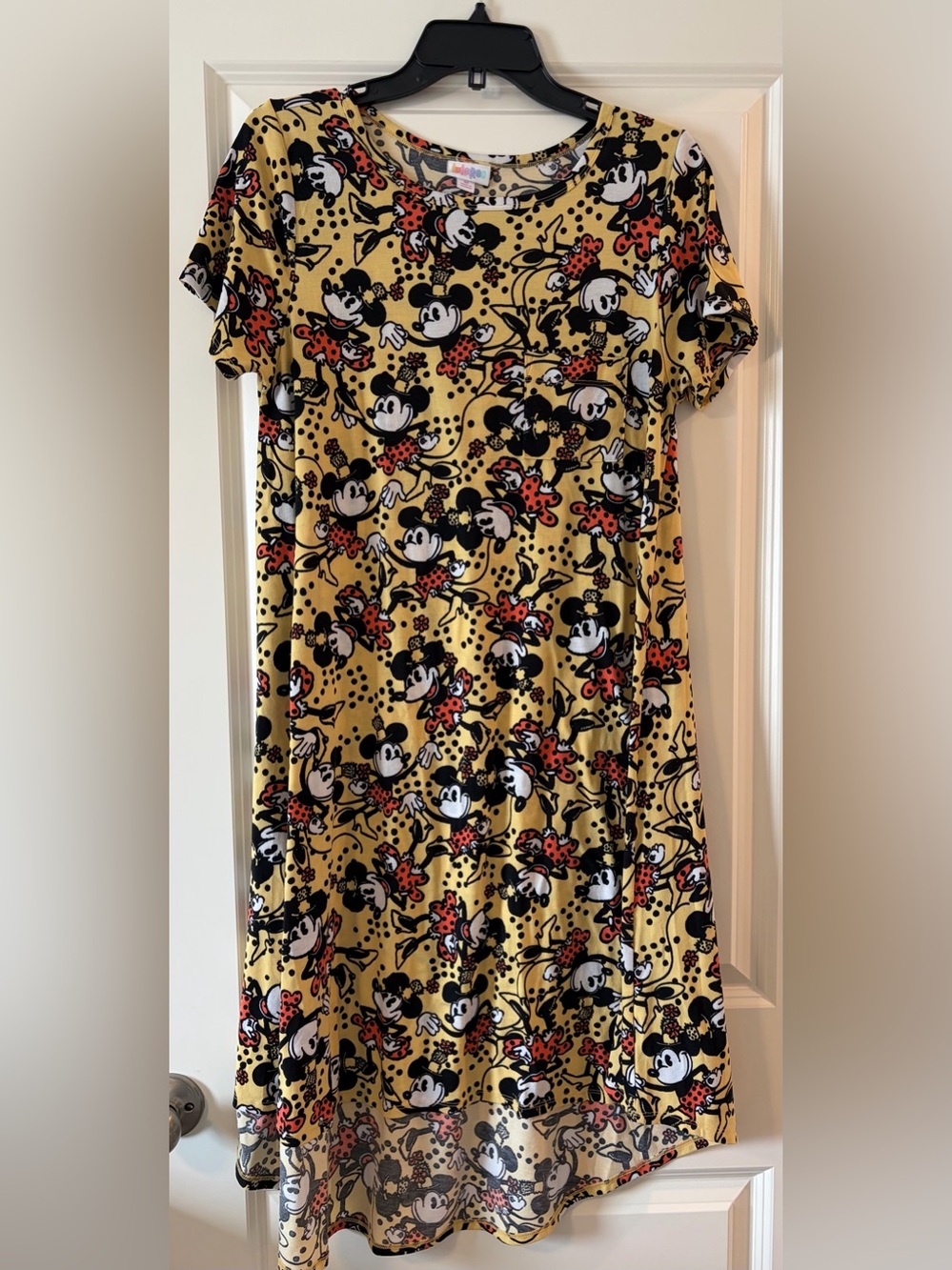 LuLaRoe Yellow Minnie Mouse Print Casual Dress